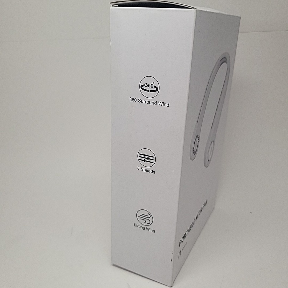 Portable Neck Fan, Adjustable Size, 3 Speed, White - Picture 3 of 4